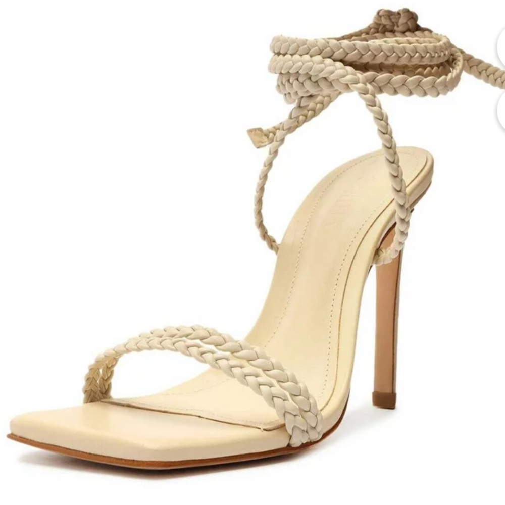 Jada Braided Leather Sandal-Eggshell